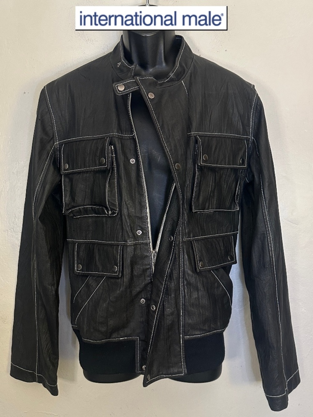 International Male Vintage Leather Jacket Large Gently worn vintage 100% leather